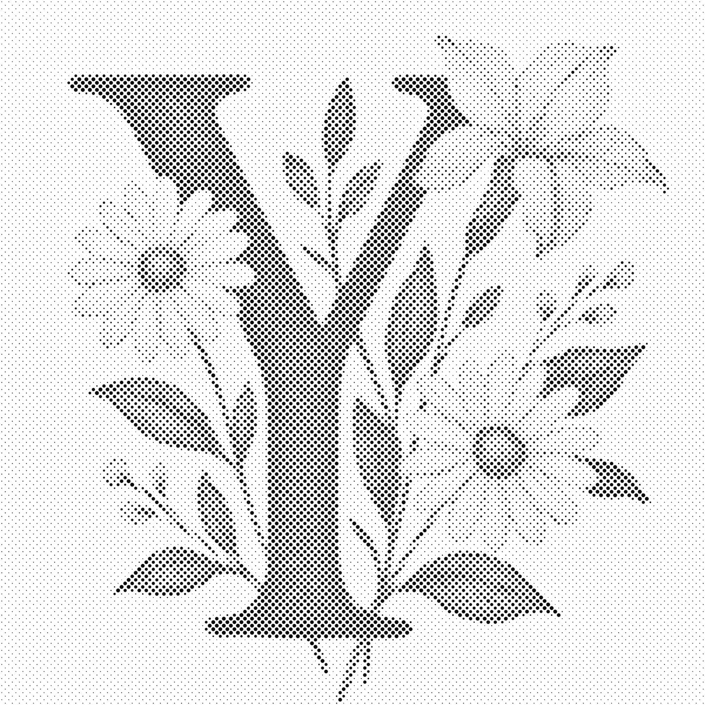 Mal-med-prikker -  Bogstav Y - Blomstermønster