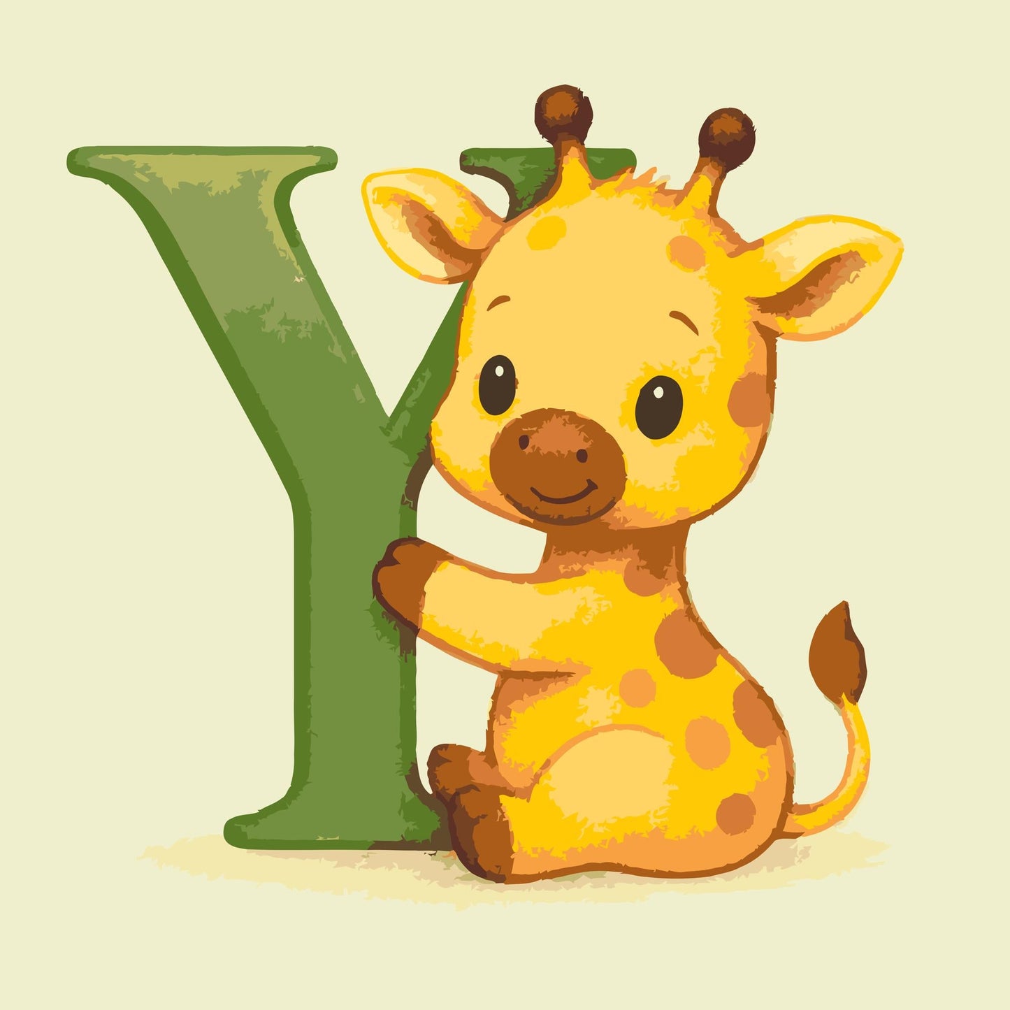 Paint by Numbers - Bogstav Y – Med et dyr