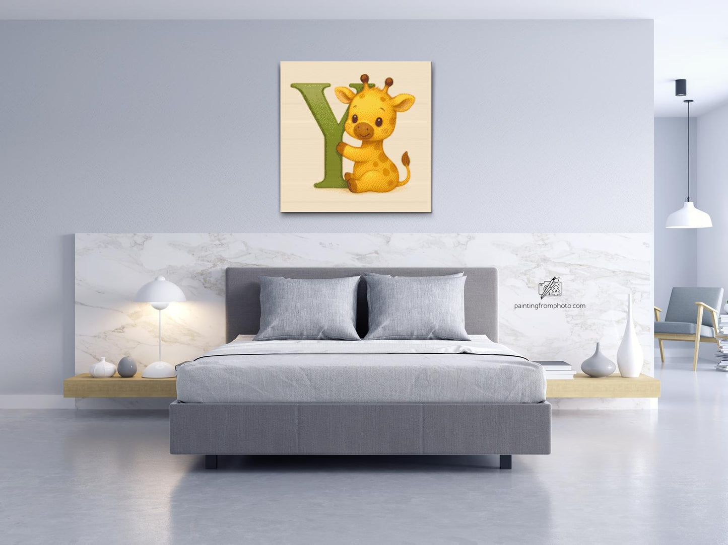 Diamond Painting - Bogstav Y – Med et dyr