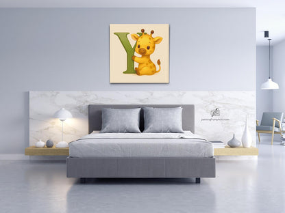 Diamond Painting - Bogstav Y – Med et dyr
