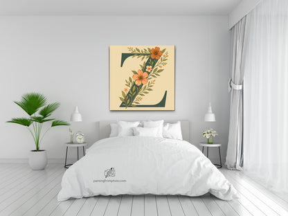 Paint by Numbers - Bogstav Z - Blomstermønster