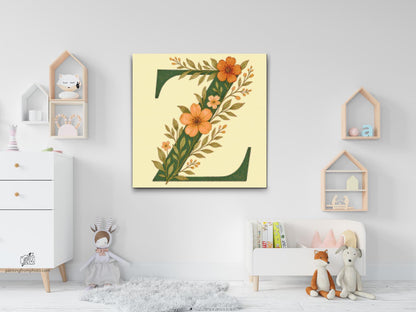 Diamond Painting - Bogstav Z - Blomstermønster