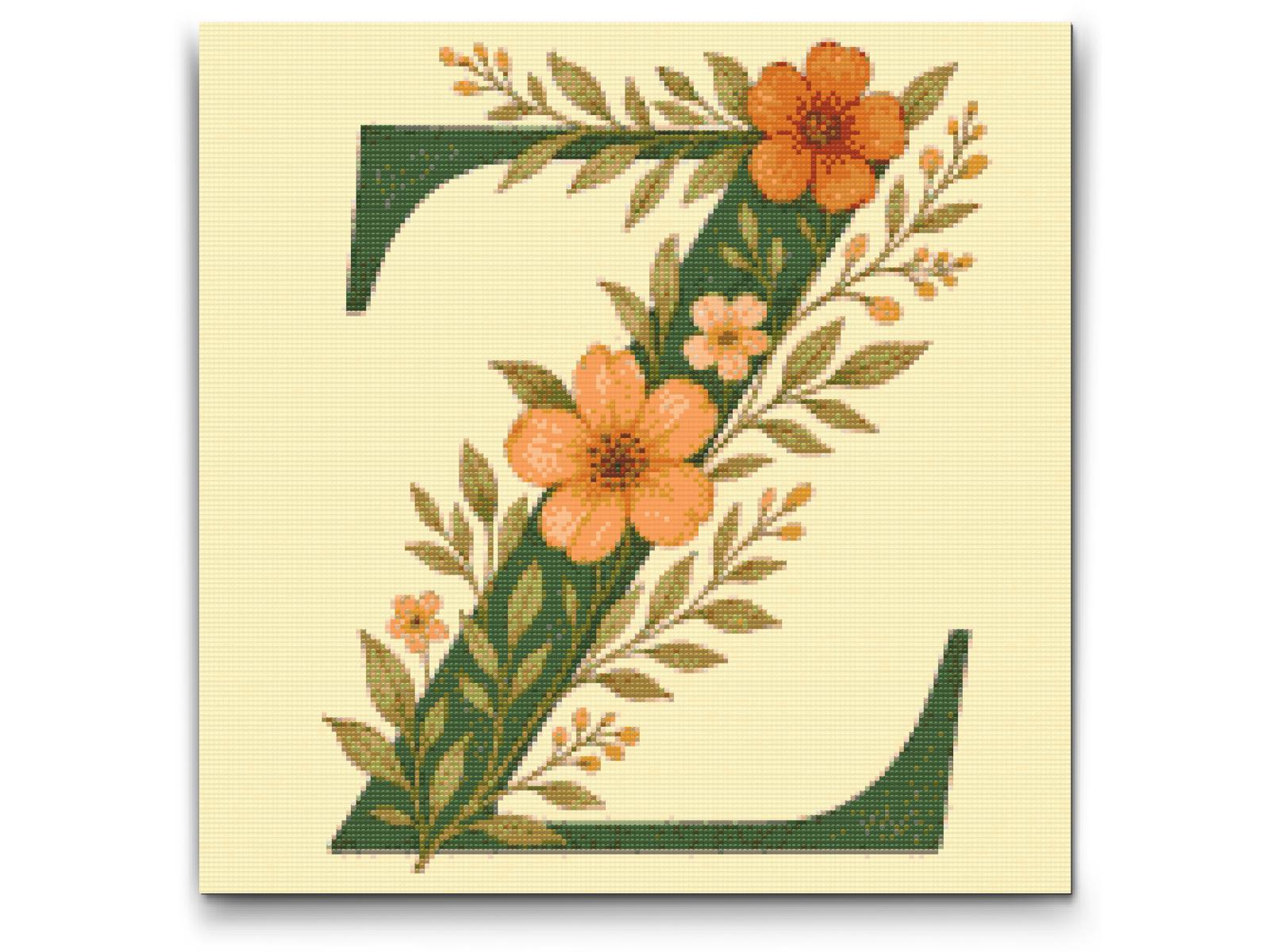 Diamond Painting - Bogstav Z - Blomstermønster
