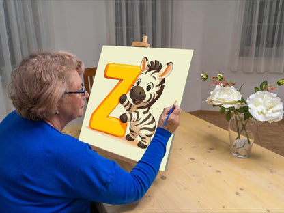 Paint by Numbers - Bogstav Z – Med et dyr