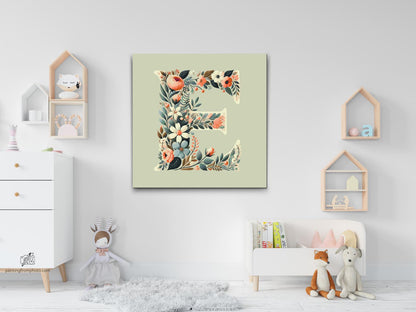 Paint by Numbers - Bogstav E - Blomstermønster