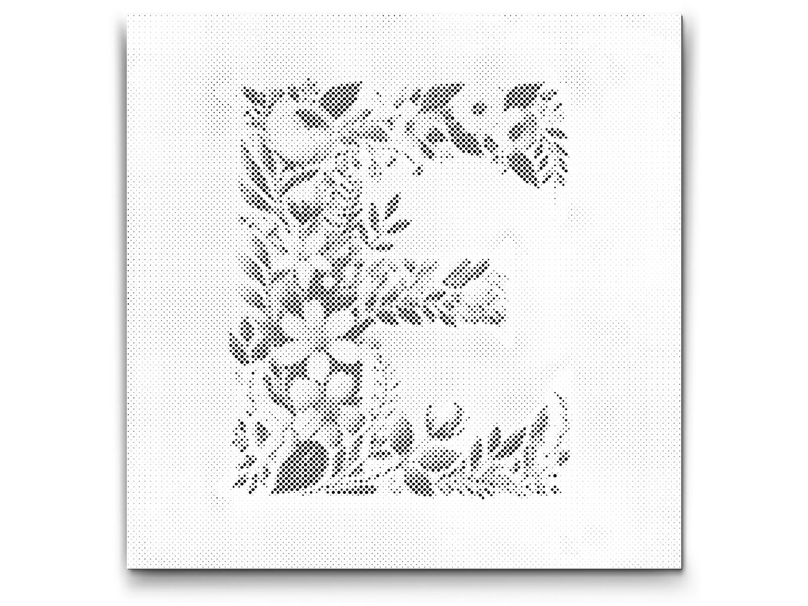 Mal-med-prikker -  Bogstav E - Blomstermønster