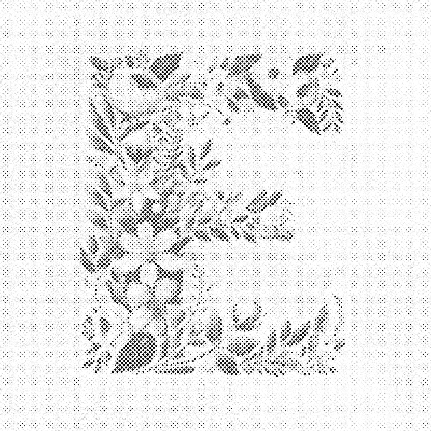 Mal-med-prikker -  Bogstav E - Blomstermønster