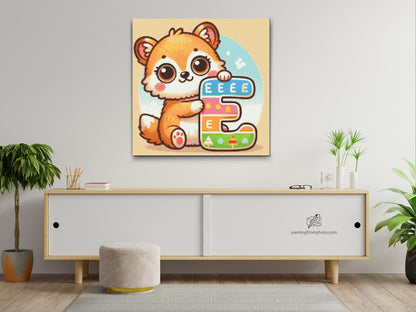 Diamond Painting - Bogstav E – Med et dyr