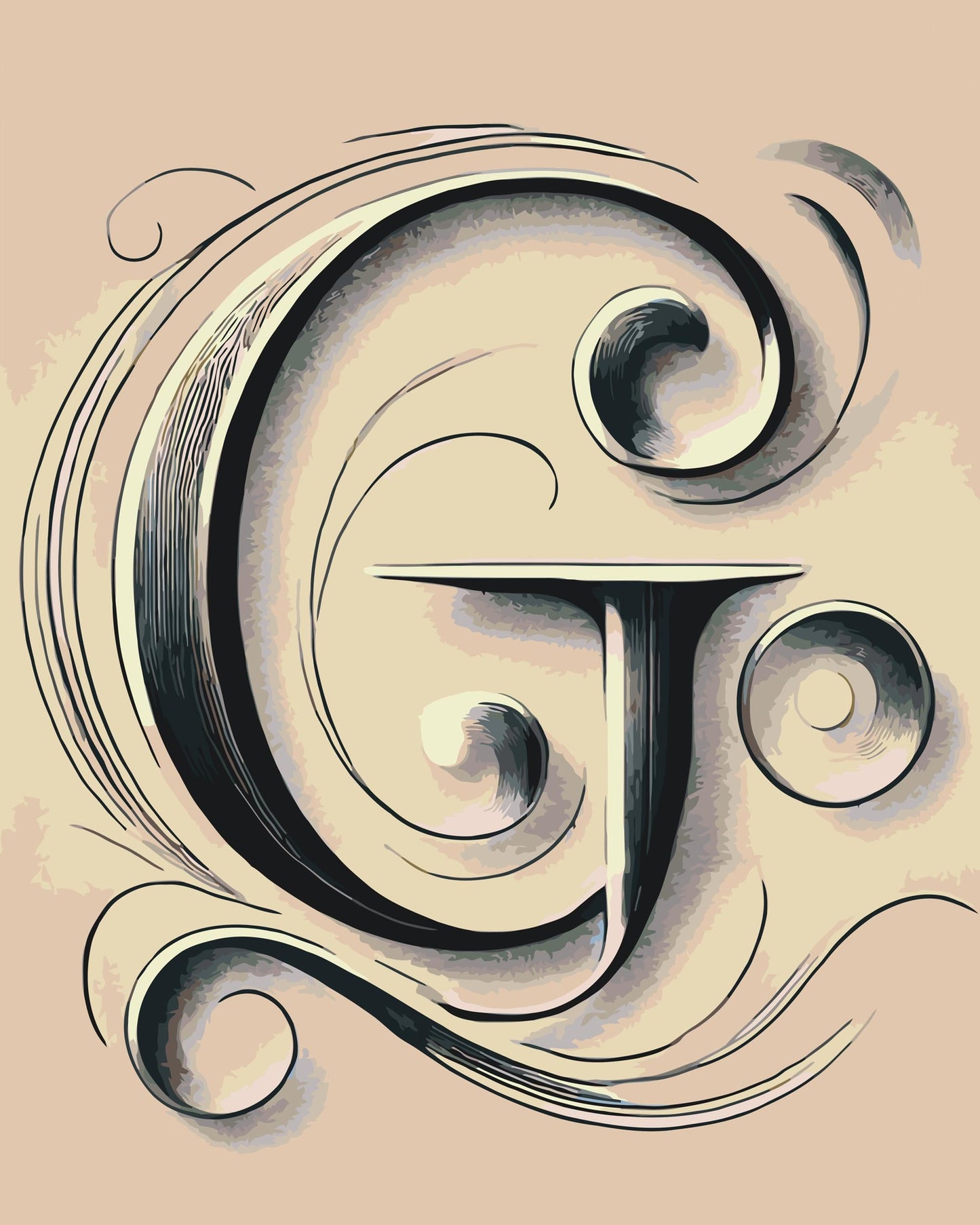 Paint by Numbers - Bogstavet G