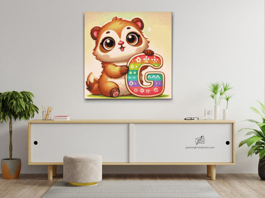 Diamond Painting - Bogstavet G – Med et dyr