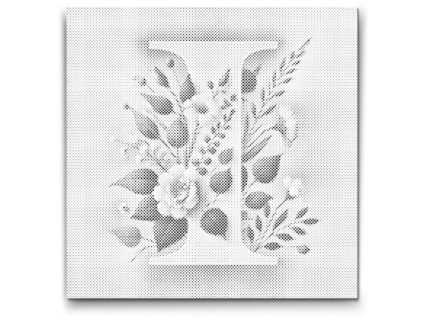 Mal-med-prikker -  Bogstav I - Blomstermønster