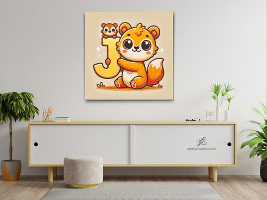 Diamond Painting - Bogstav J – Med et dyr