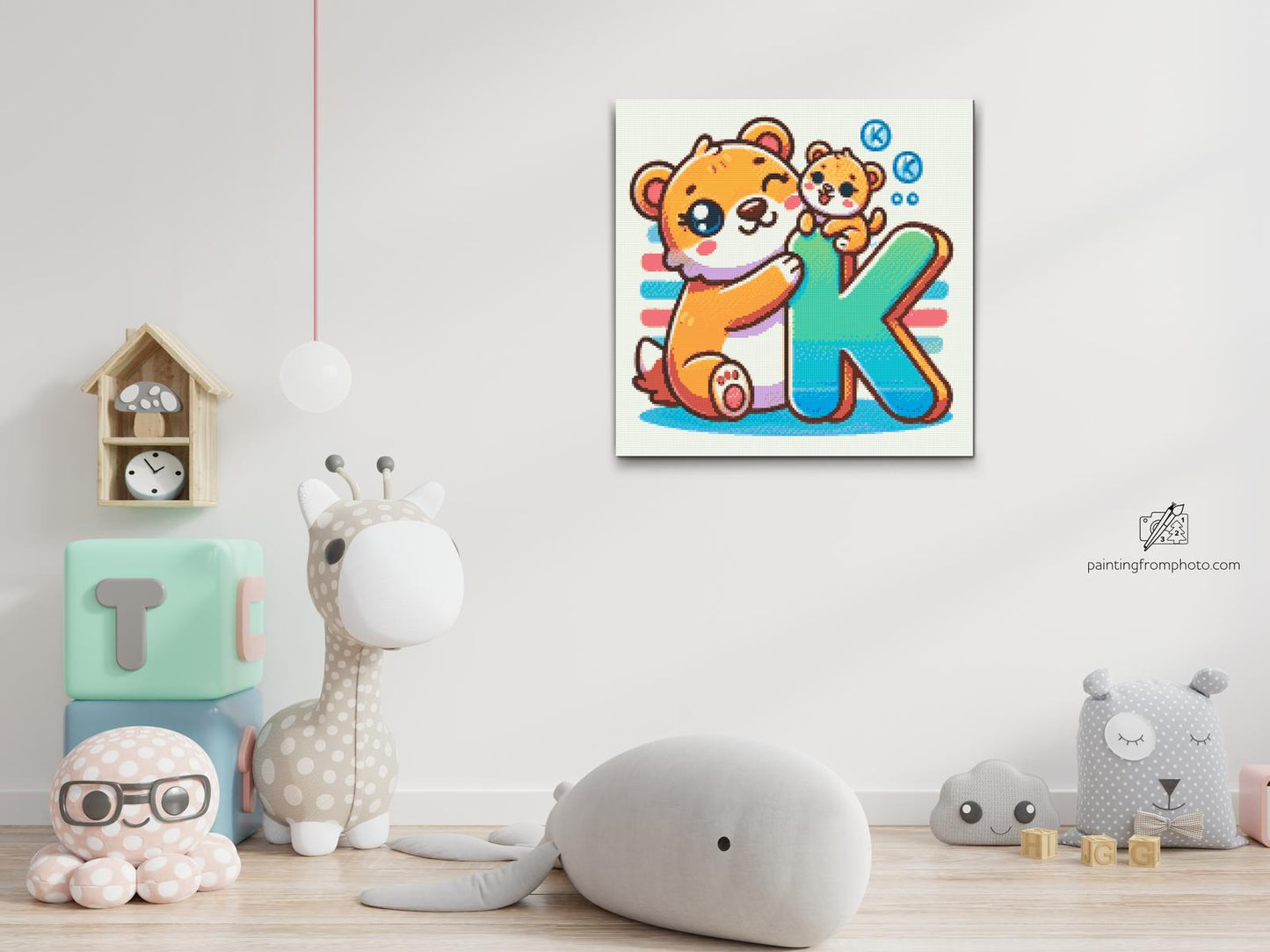 Diamond Painting - Bogstavet K – Med et dyr