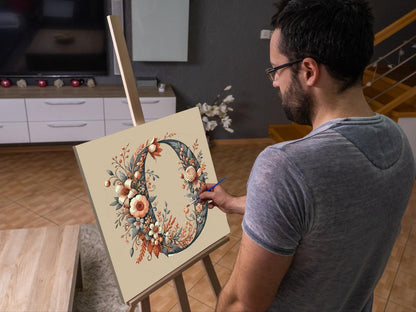 Paint by Numbers - Bogstavet O - Blomstermønster