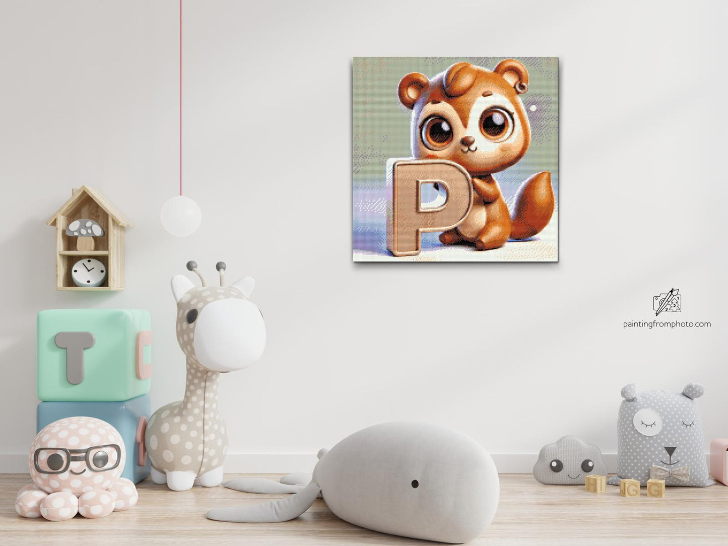 Diamond Painting - Bogstav P – Med et dyr