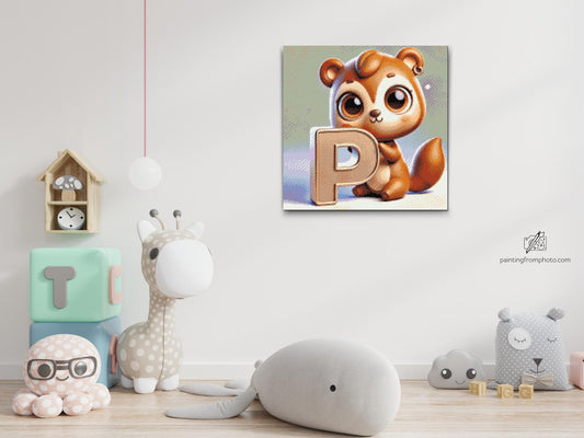 Diamond Painting - Bogstav P – Med et dyr