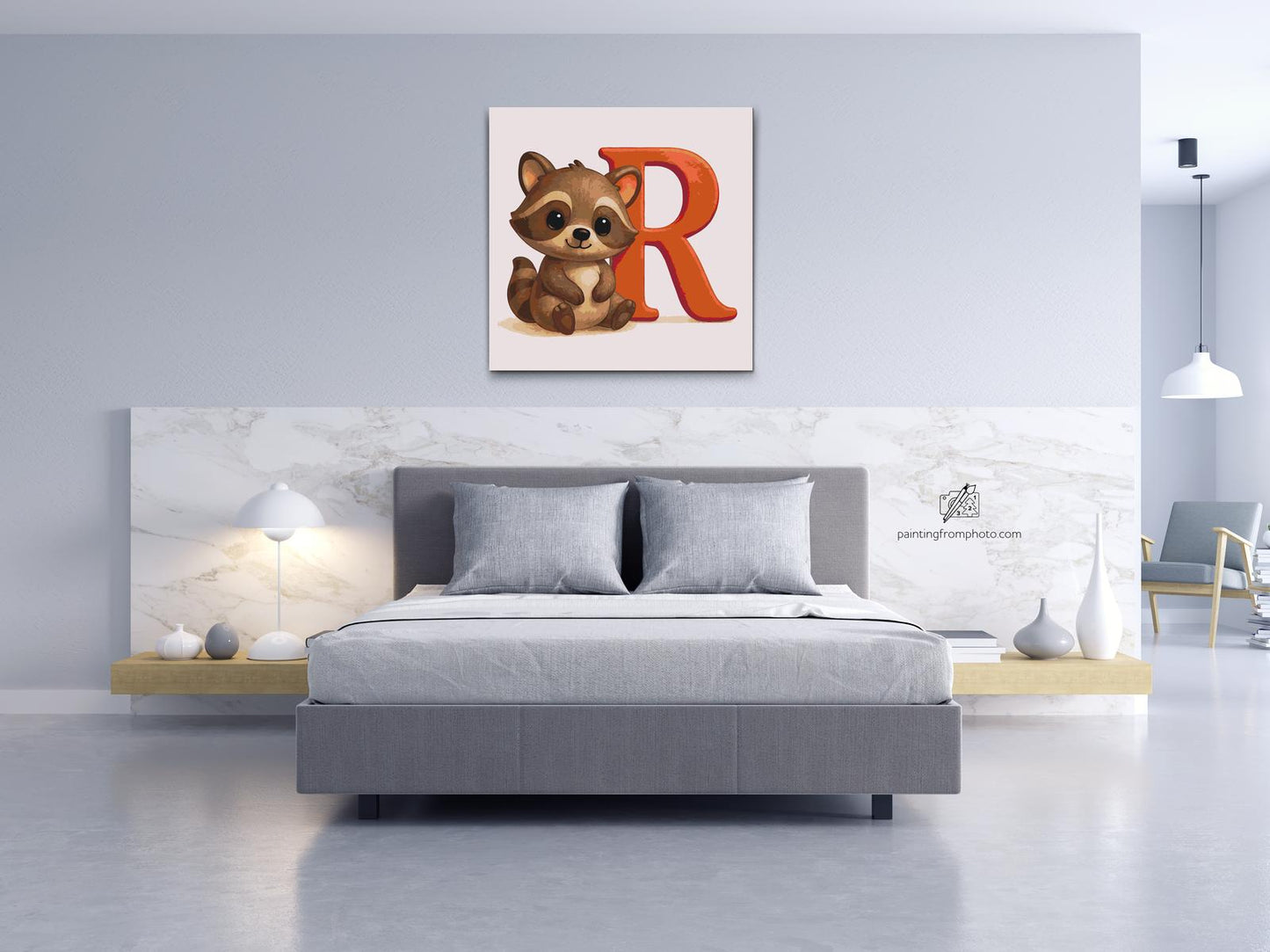 Paint by Numbers - Bogstavet R – Med et dyr