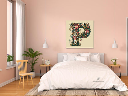 Paint by Numbers - Bogstav P - Blomstermønster