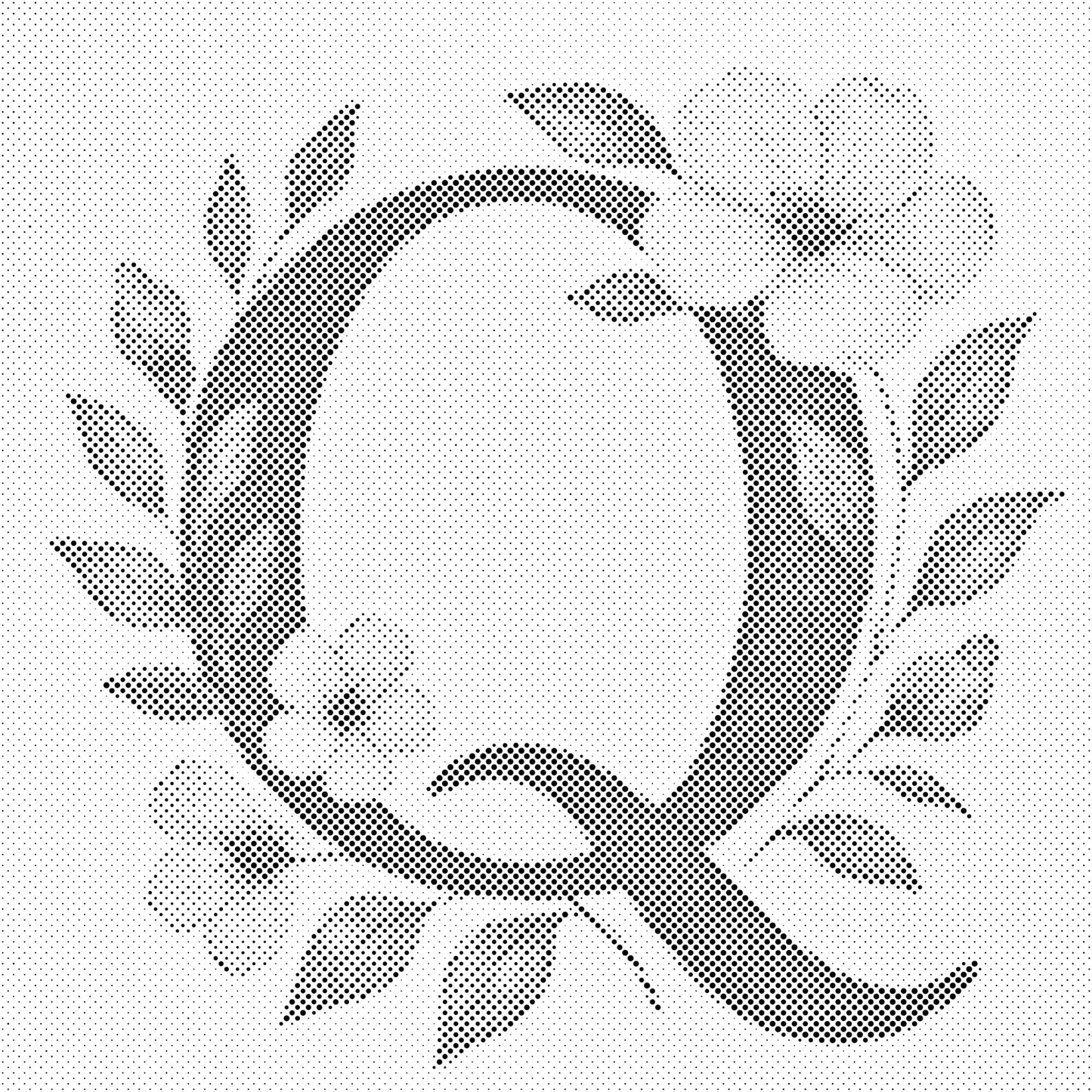 Mal-med-prikker -  Bogstav Q - Blomstermønster