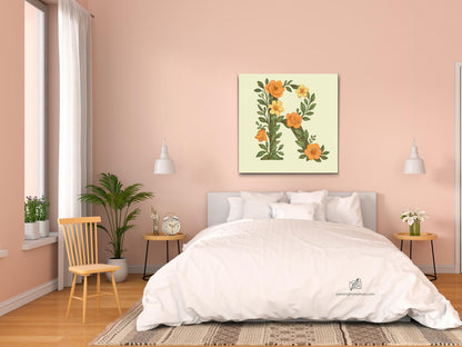 Paint by Numbers - Bogstav R - Blomstermønster
