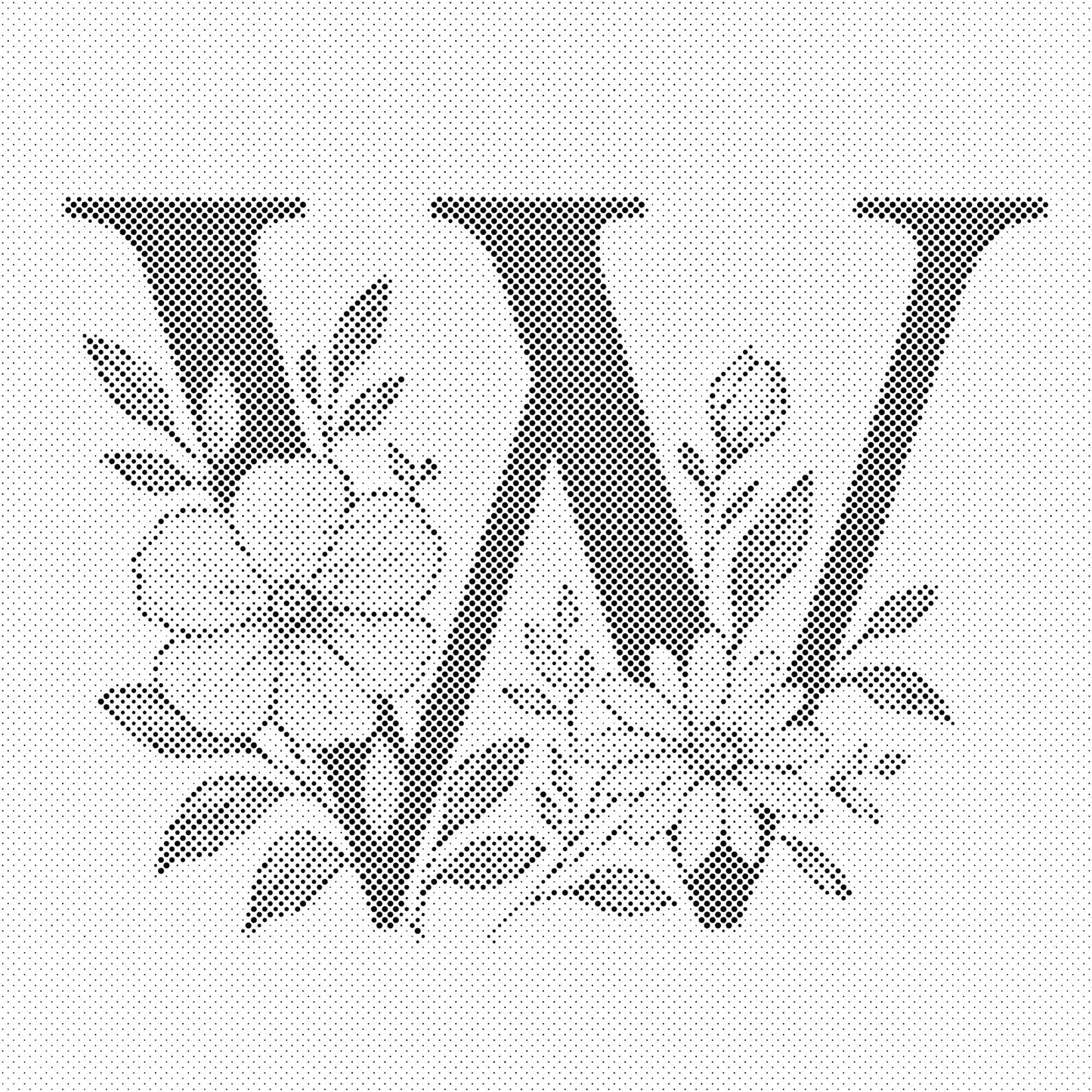 Mal-med-prikker -  Bogstav W - Blomstermønster