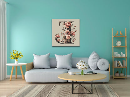 Paint by Numbers - Bogstav J - Blomstermønster