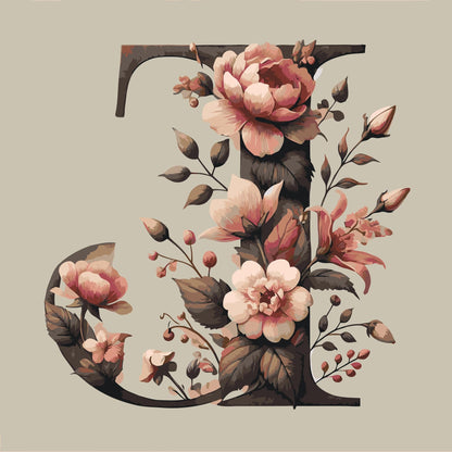 Paint by Numbers - Bogstav J - Blomstermønster