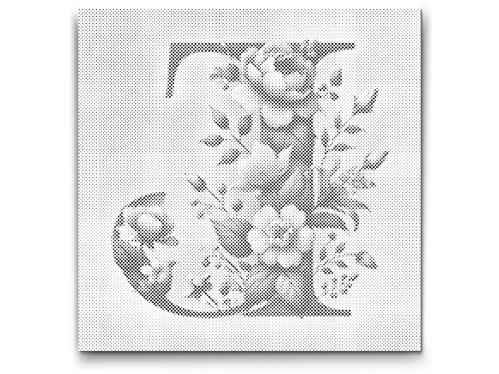 Mal-med-prikker -  Bogstav J - Blomstermønster