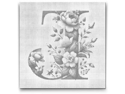 Mal-med-prikker -  Bogstav J - Blomstermønster