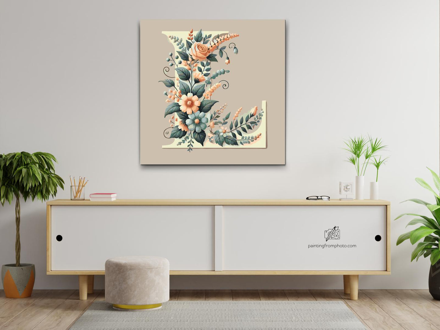 Paint by Numbers - Bogstav L - Blomstermønster