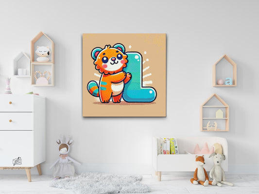 Diamond Painting - Bogstav L – Med et dyr