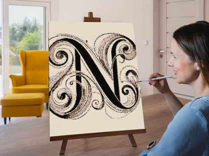 Diamond Painting - Bogstav N