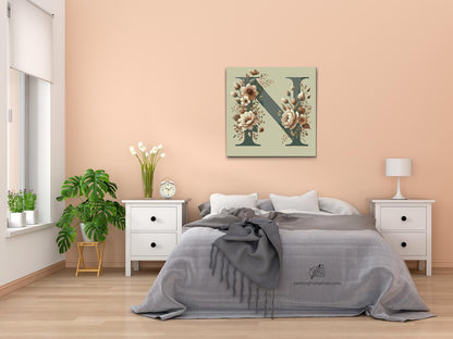 Paint by Numbers - Bogstav N - Blomstermønster