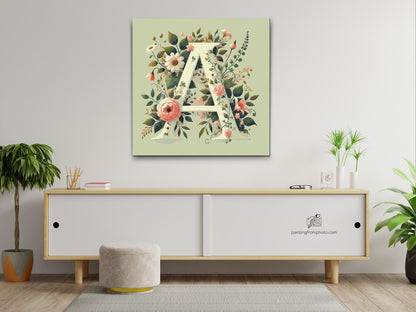 Paint by Numbers - Bogstav A - Blomstermønster
