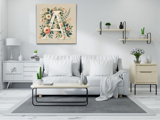 Diamond Painting - Bogstav A - Blomstermønster