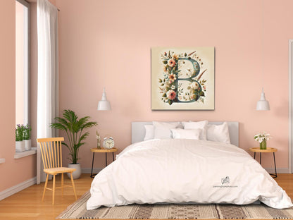 Diamond Painting - Bogstav B - Blomstermønster