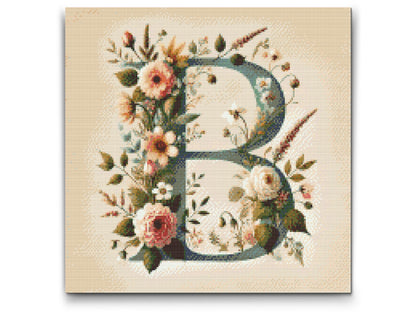 Diamond Painting - Bogstav B - Blomstermønster