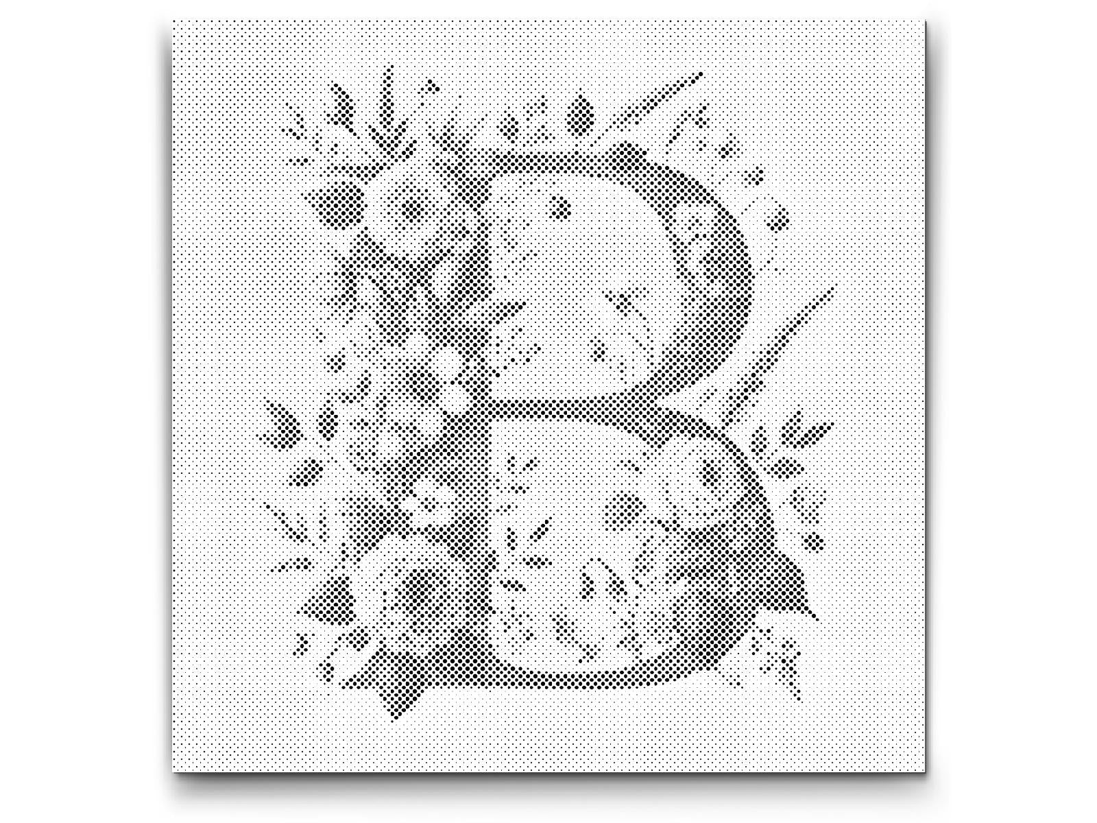 Mal-med-prikker -  Bogstav B - Blomstermønster