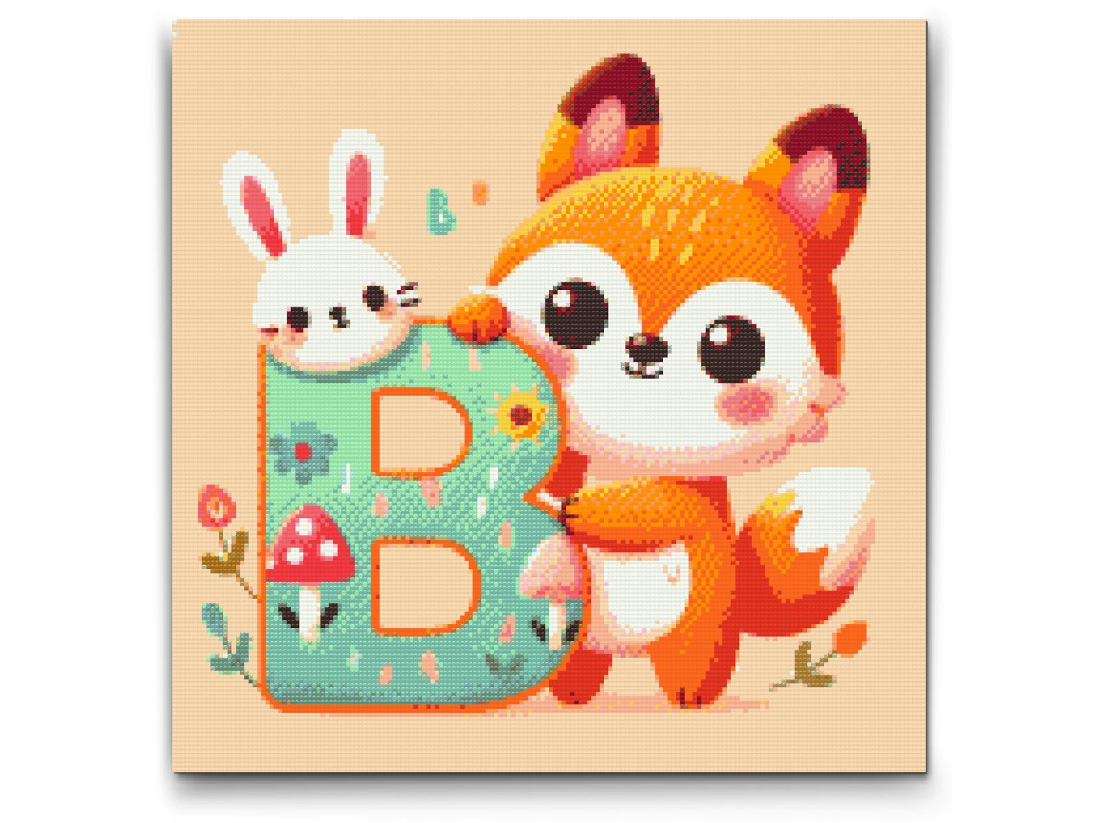 Diamond Painting - Bogstav B – Med et dyr