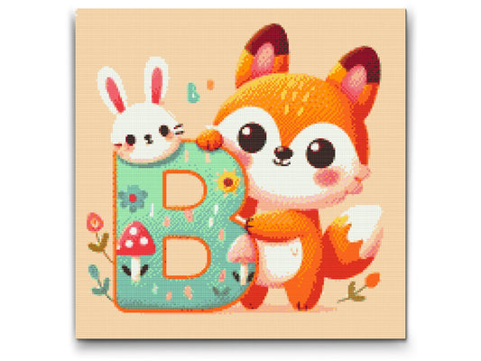 Diamond Painting - Bogstav B – Med et dyr