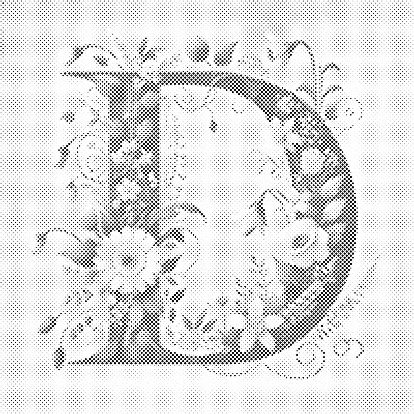 Mal-med-prikker -  Bogstav D - Blomstermønster