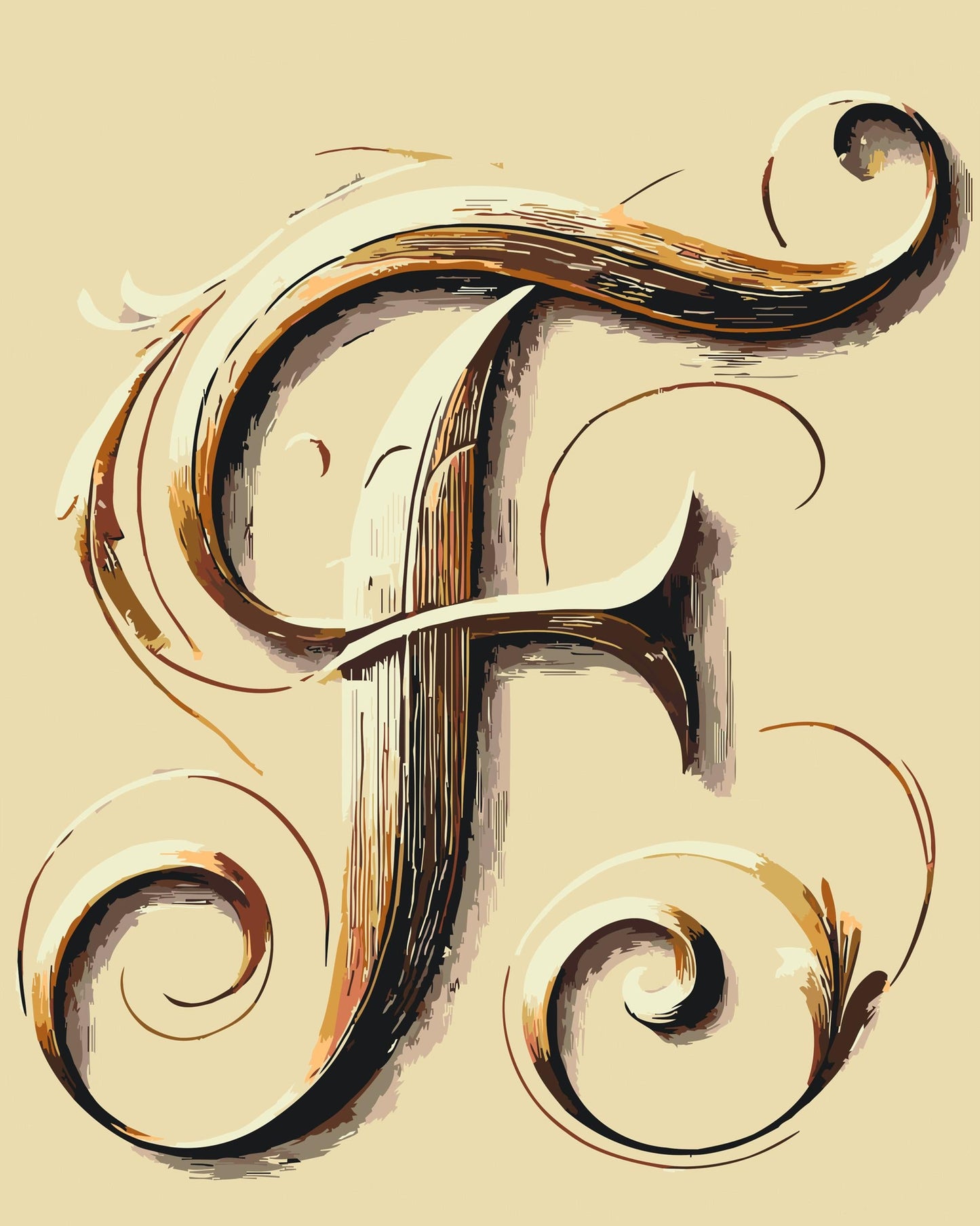 Paint by Numbers - Bogstav F