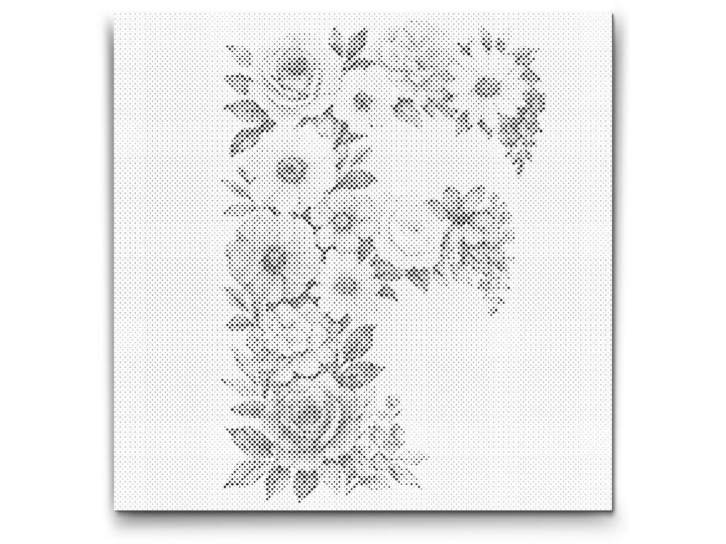 Mal-med-prikker -  Bogstav F - Blomstermønster