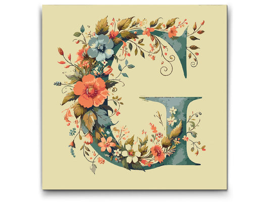 Paint by Numbers - Bogstav G - Blomstermønster