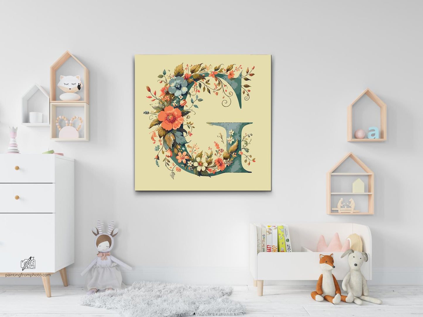 Paint by Numbers - Bogstav G - Blomstermønster