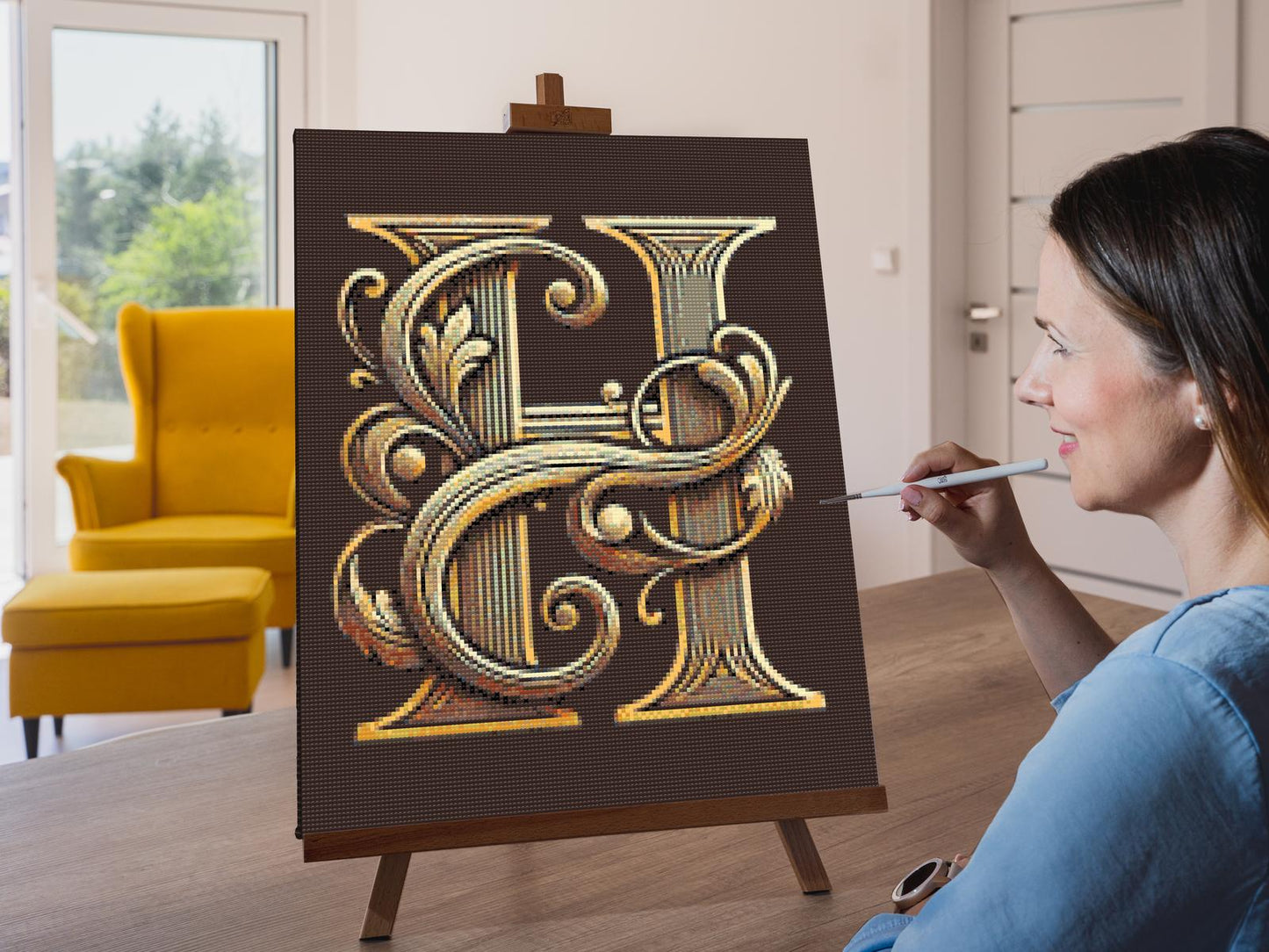 Diamond Painting - Bogstavet H