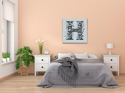 Paint by Numbers - Bogstav H - Blomstermønster