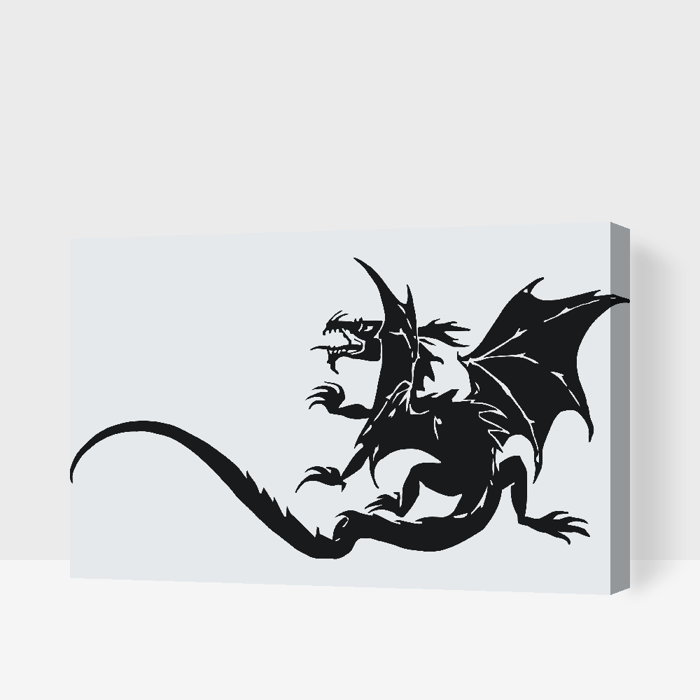 Paint by Numbers - B/W Dragon