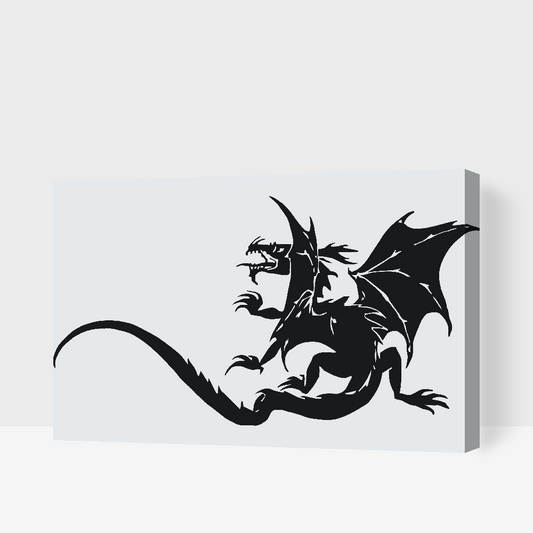 Paint by Numbers - B/W Dragon