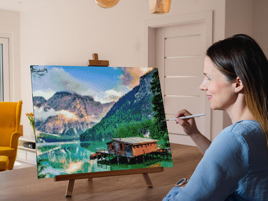 Diamond Painting - Bjerghytte